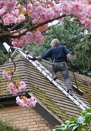 Roof in Crawley having jet wash cleaning